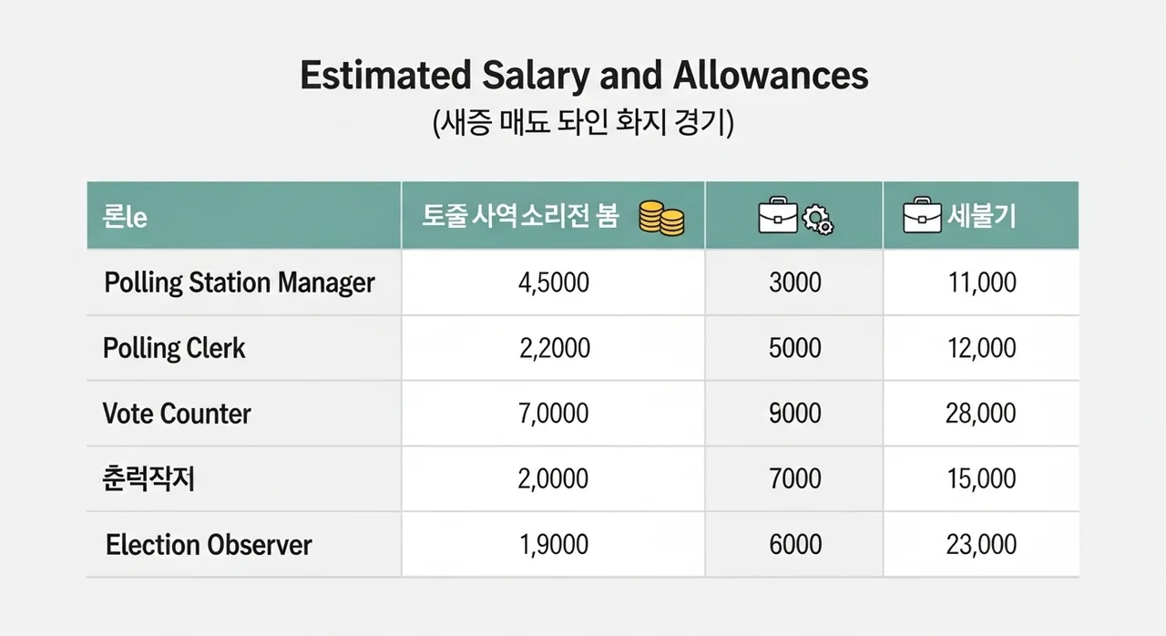급여 및 수당 정보, 그리고 근무 시 주의사항