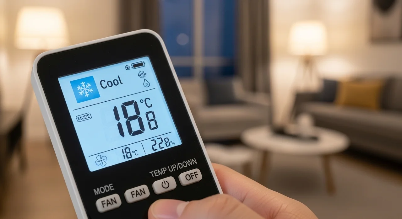 3. 에어컨 설정 모드와 희망 온도 확인