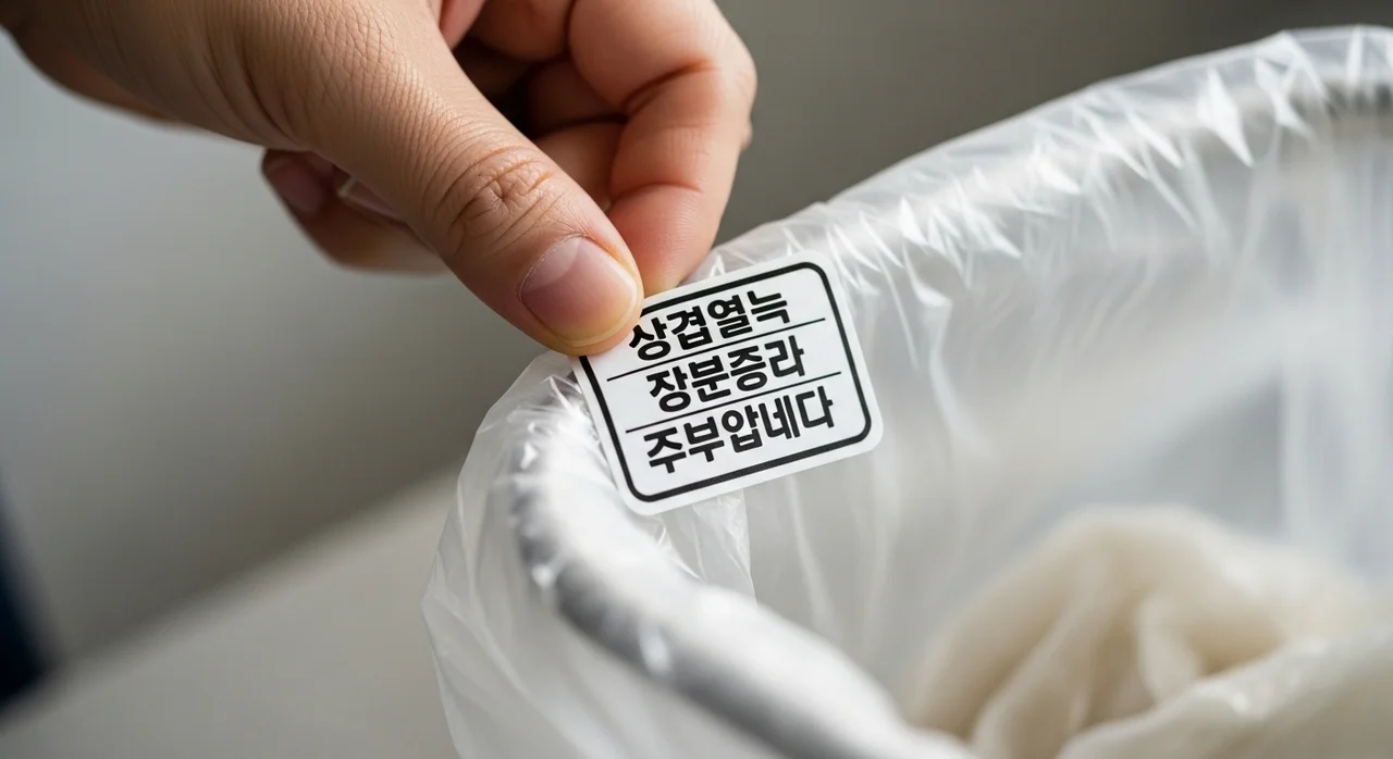 타 지역 종량제봉투 사용법 (전입신고 스티커)