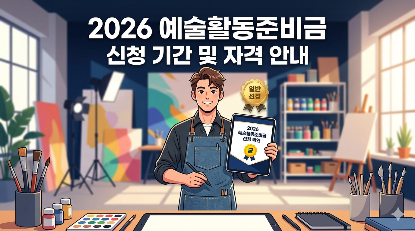 2026년 예술활동준비금(일반) 신청 기간 및 지원 자격 안내