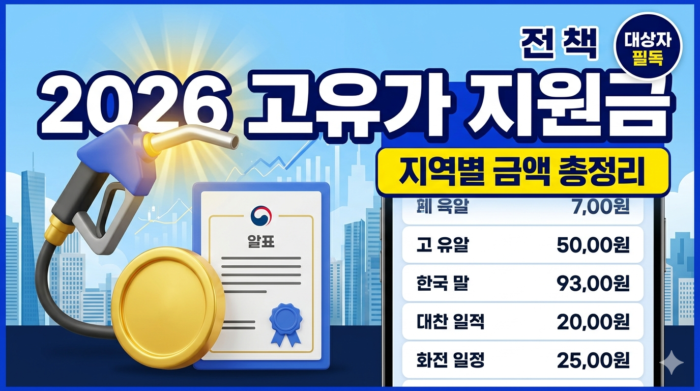 2026년 고유가 피해지원금 대상 및 지역별 지급 금액 총정리