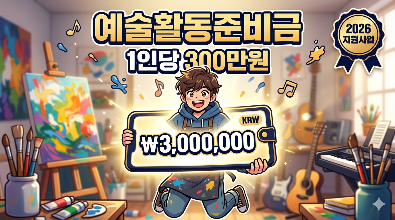 2026년 예술활동준비금 신청 방법 및 자격 조건 총정리 (1인당 300만 원)