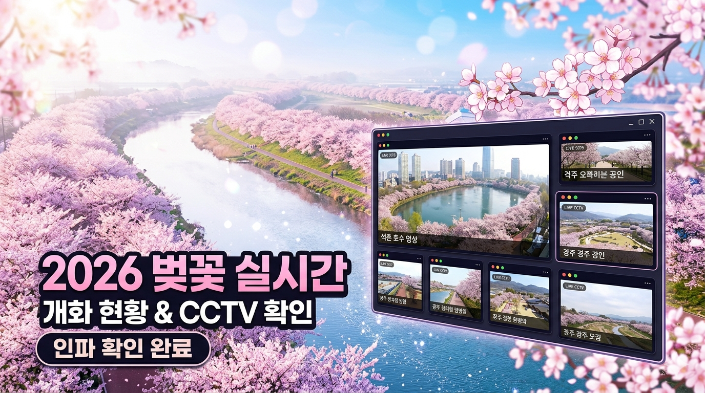2026 벚꽃 실시간 개화 현황 및 명소별 CCTV 인파 확인 방법