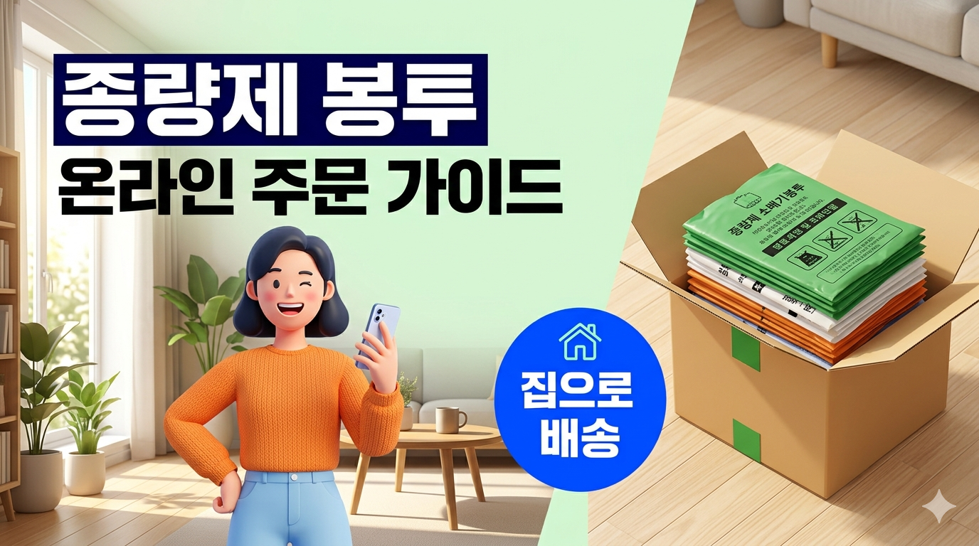 종량제 봉투 온라인 주문 방법: 종량제닷컴 이용 가이드 및 주의사항
