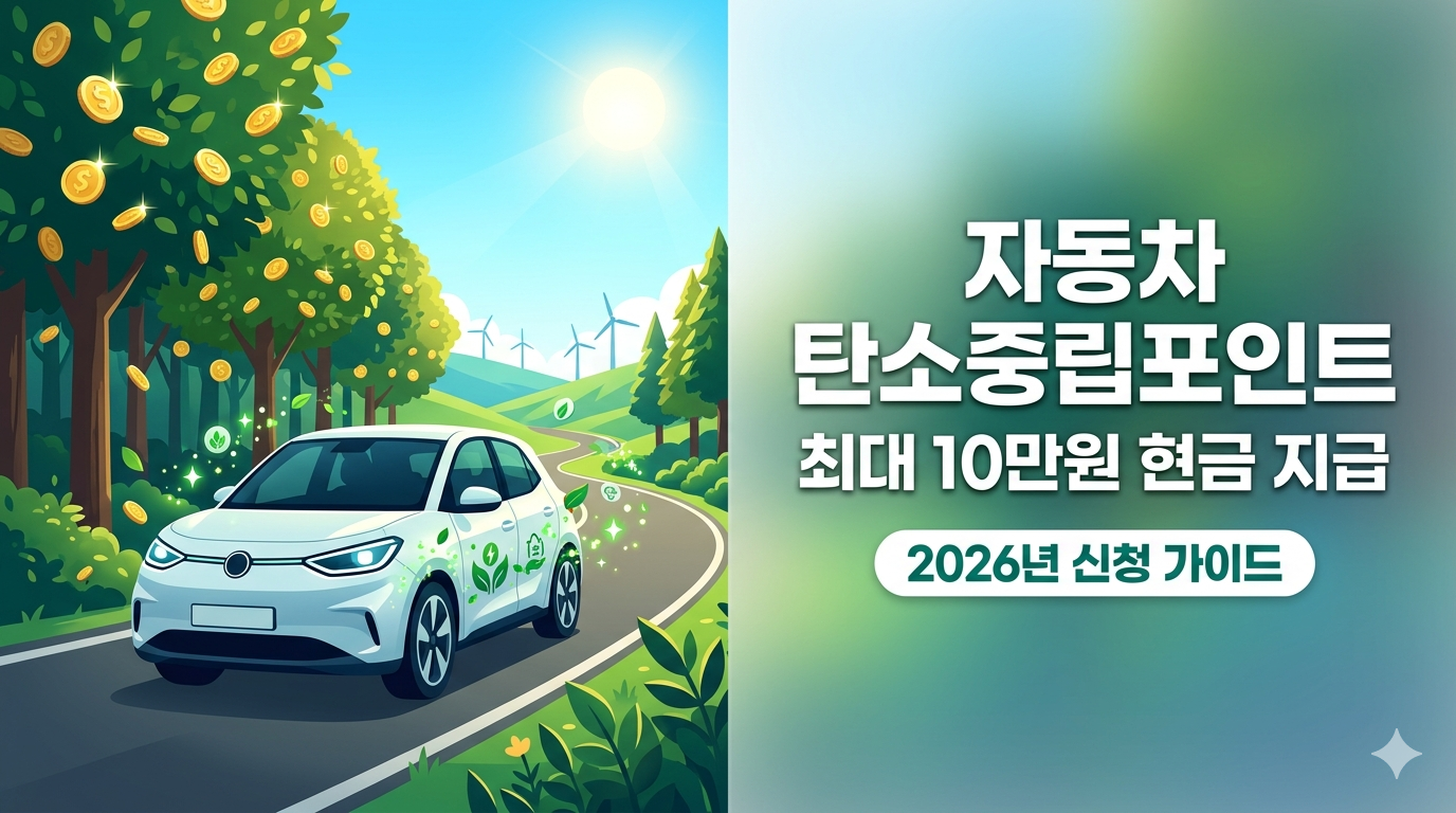 2026 탄소중립포인트 자동차 신청 가이드: 최대 10만 원 혜택 정리