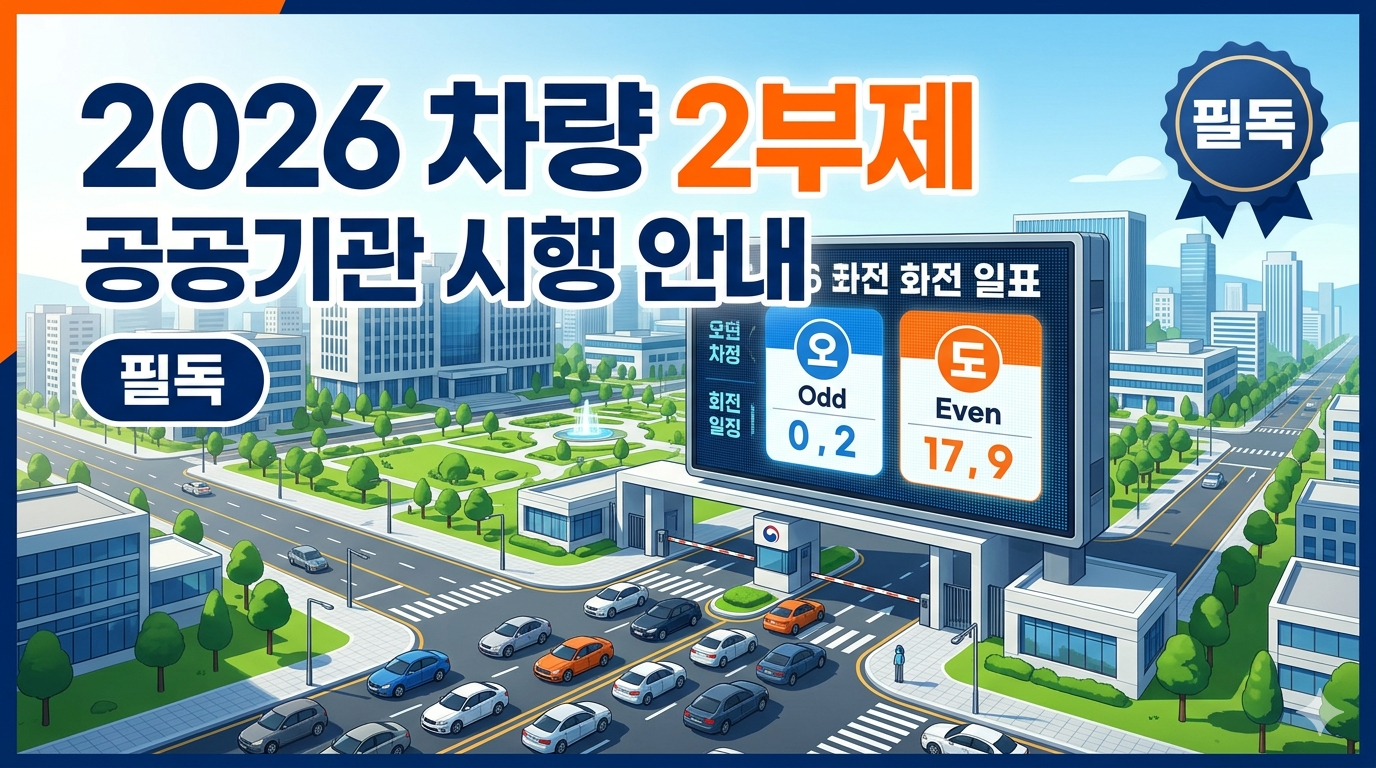 2026년 공공기관 차량 2부제 시행 안내: 민간 차량 주의사항 및 주차 제한 총정리