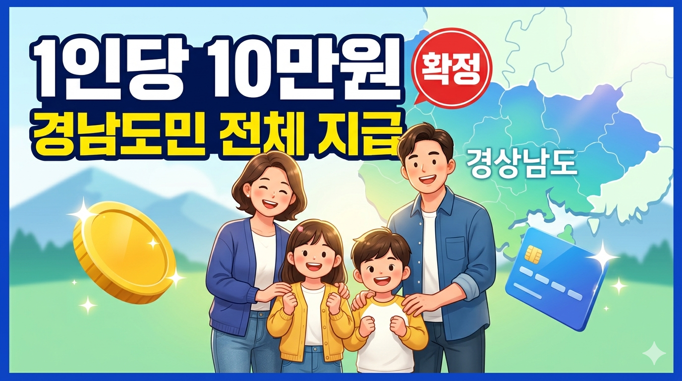 경남도민생활지원금 1인당 10만 원 지급 안내 및 신청 방법