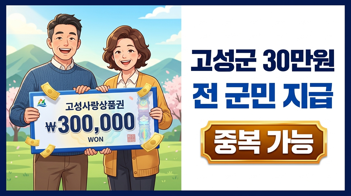 경남 고성군 민생활력지원금 30만 원 지급 안내: 대상 및 일정 총정리