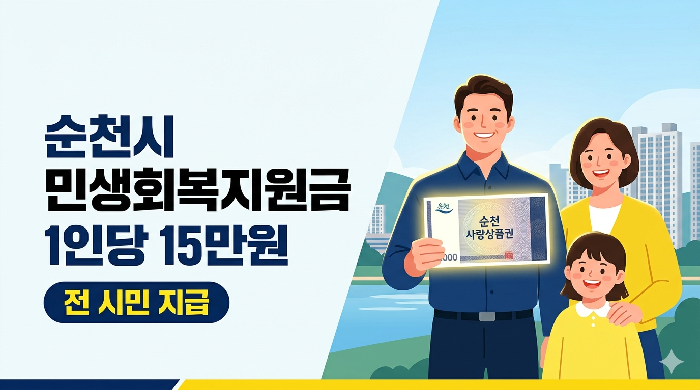 2026년 순천시 민생회복지원금 신청 안내 (1인당 15만원 전 시민 지급)