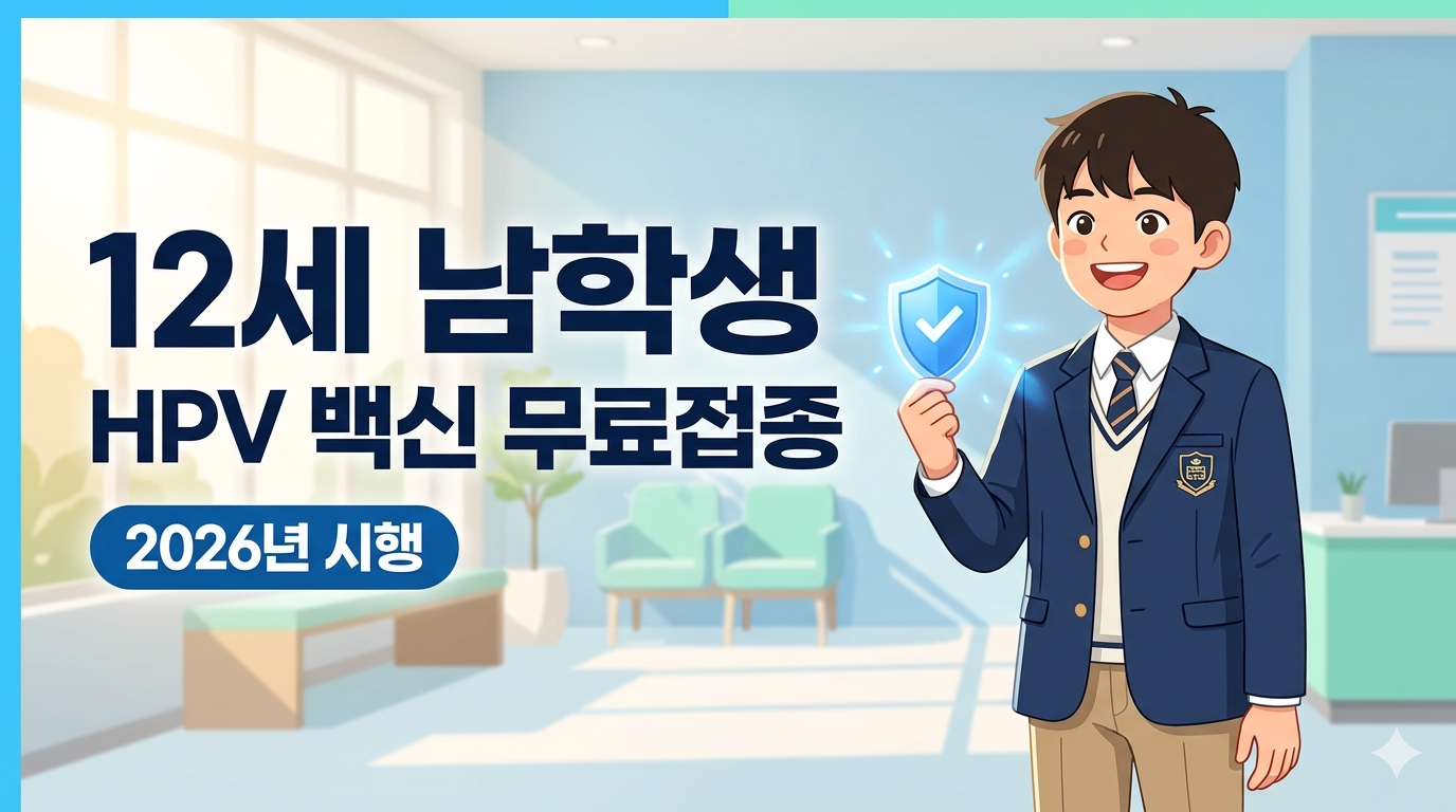 12세 남학생도 HPV 백신 무료접종! 2026년 5월부터 국가예방접종 확대