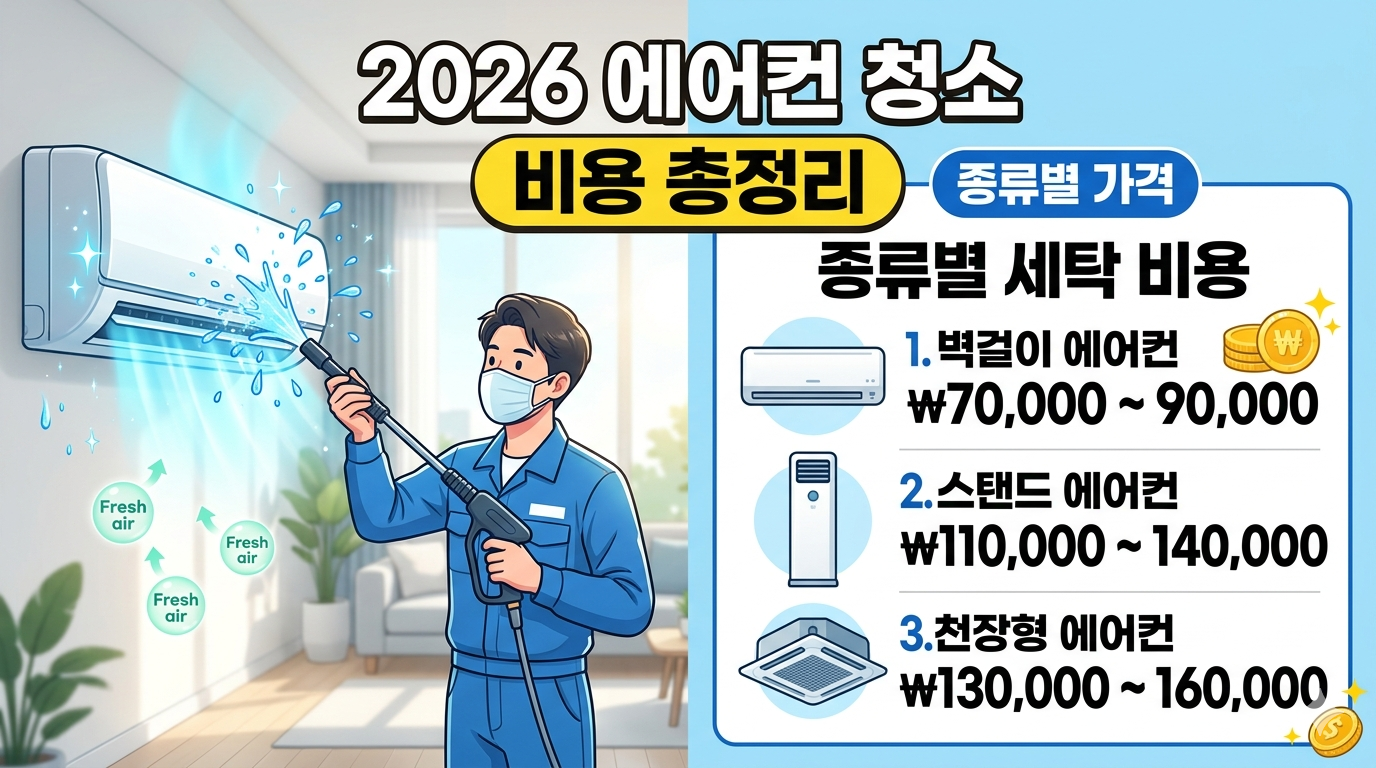 2026 에어컨 청소 비용 총정리: 종류별 평균 가격 및 업체 선정 가이드