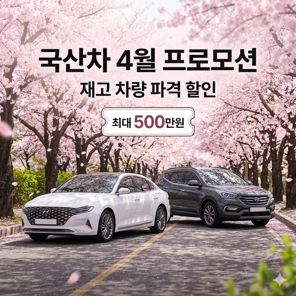 2026년 4월 국산차 구매 혜택 총정리: 전기차 할인 및 재고 차종 프로모션