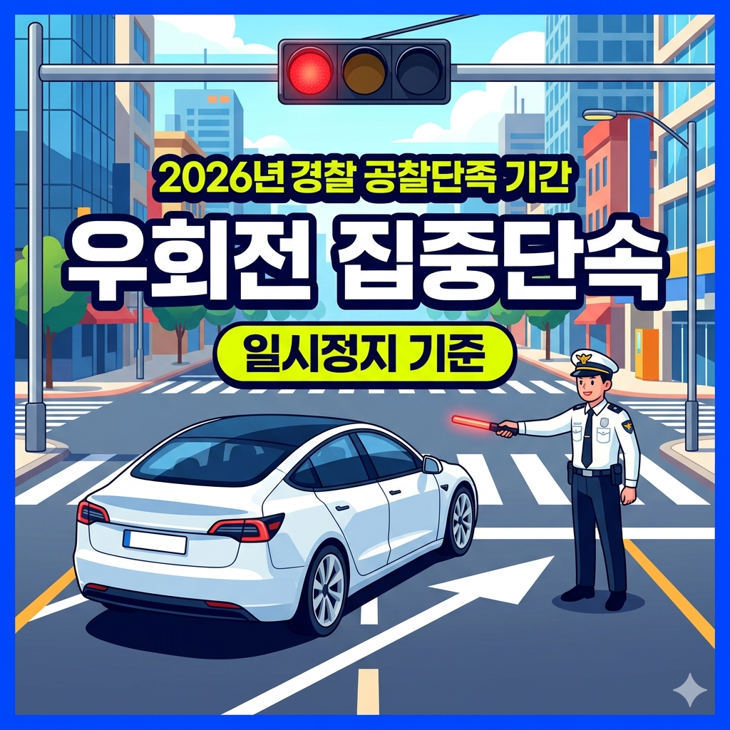 교차로 우회전 일시정지 집중 단속 가이드: 헷갈리는 기준 완벽 정리