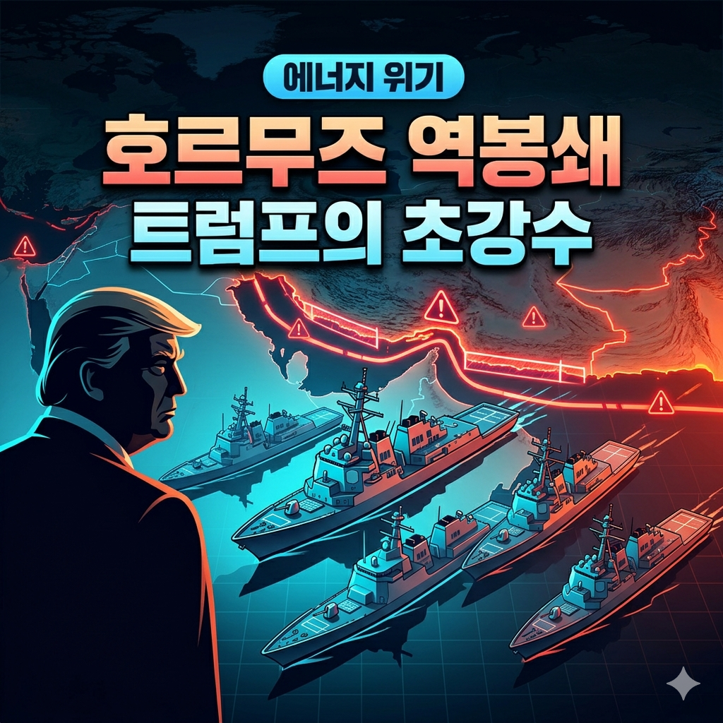 트럼프, 호르무즈 해협 '역봉쇄' 전격 선언... 글로벌 에너지 위기 고조