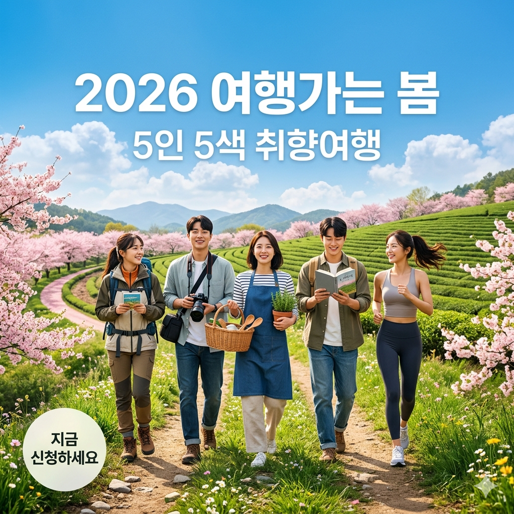 2026 여행가는 봄: 5인 5색 취향여행 신청 방법 및 혜택 정리