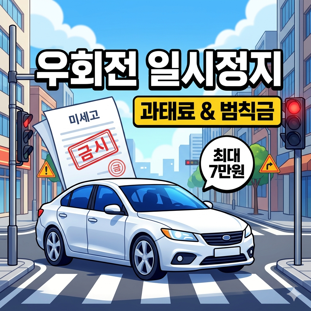 우회전 일시정지 위반 과태료 금액 및 단속 내역 실시간 조회 방법