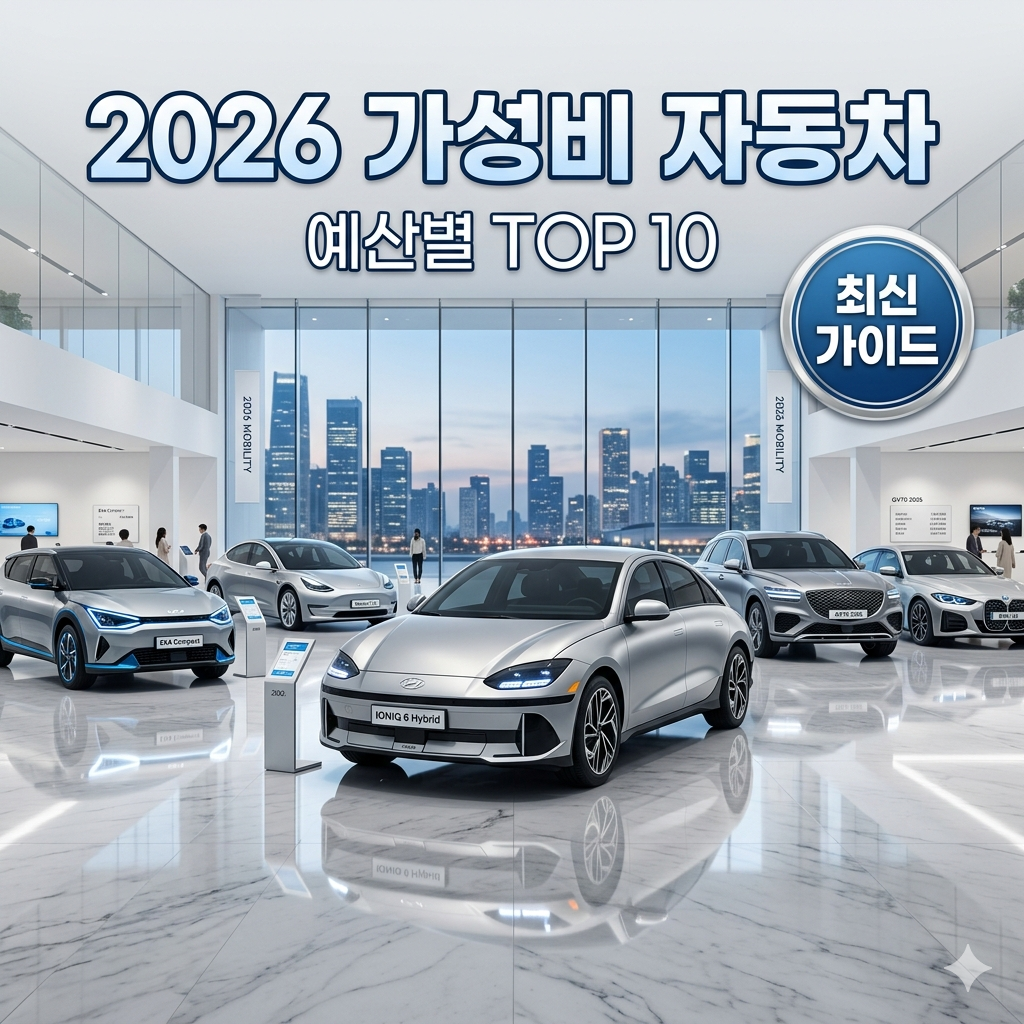 2026 가성비 자동차 TOP 10: 예산별 최적의 선택 가이드