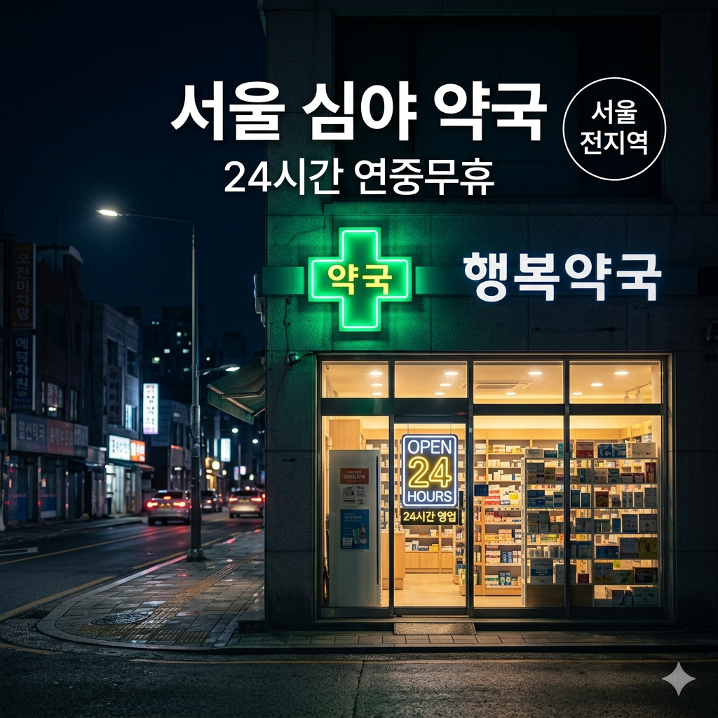 서울 심야 약국 운영 정보: 24시간 연중무휴 및 공공심야약국 리스트