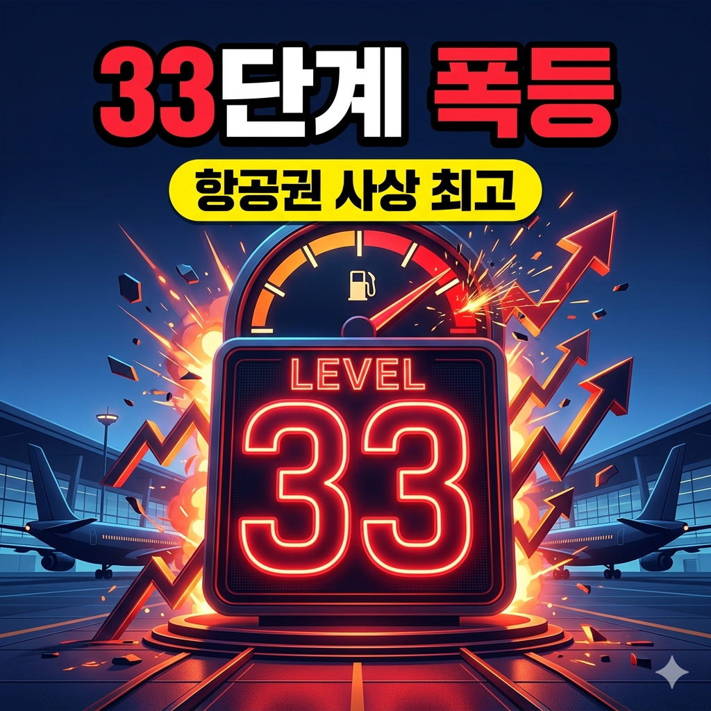 2026년 5월 항공권 유류할증료 폭등 분석: 사상 최고치 33단계 적용