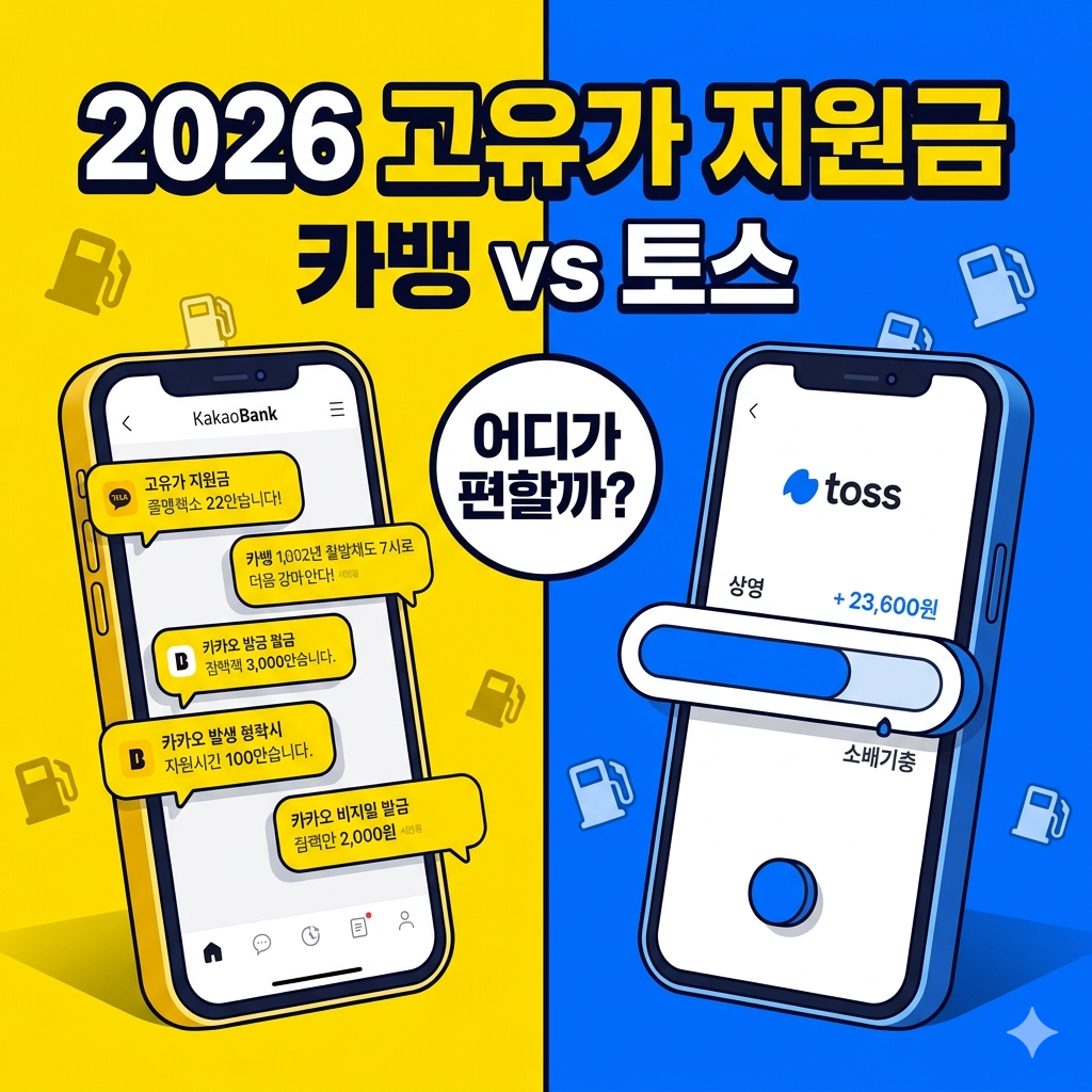 2026 고유가 피해지원금 신청, 카카오뱅크 vs 토스 어디가 더 편할까?