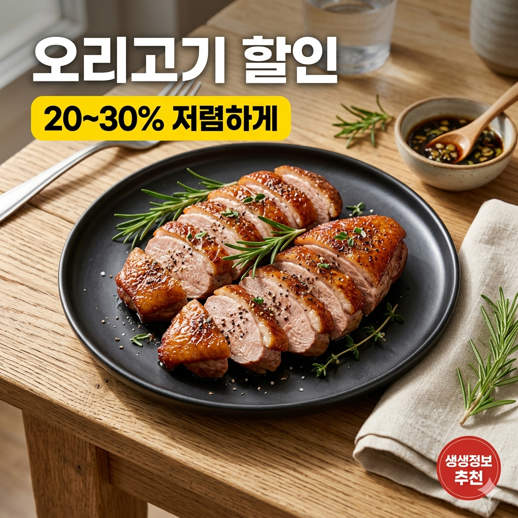 2TV 생생정보 오리데이 할인 정보: 오리고기 20~30% 저렴하게 구매하는 법