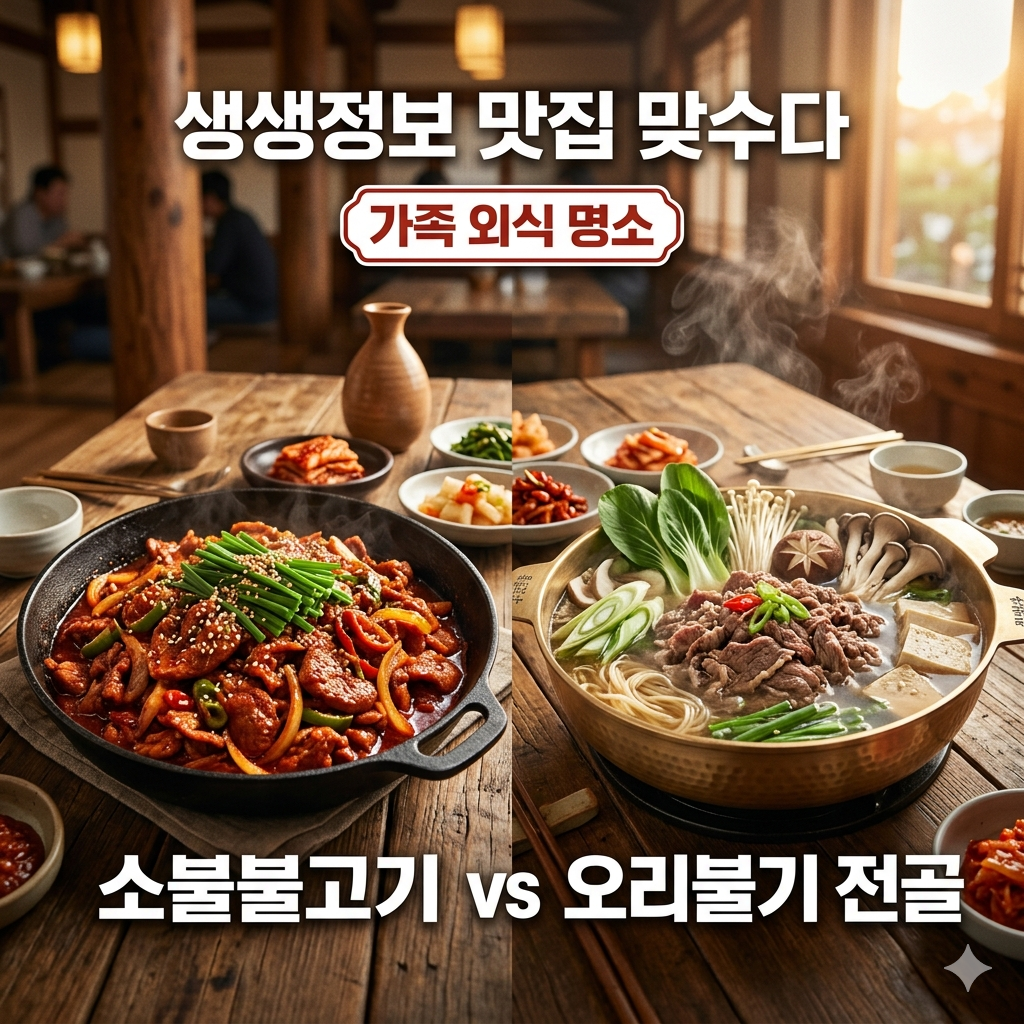 2TV 생생정보 2528회 맛집 맞수다, 소불고기전골 vs 오리불고기 외식 명소