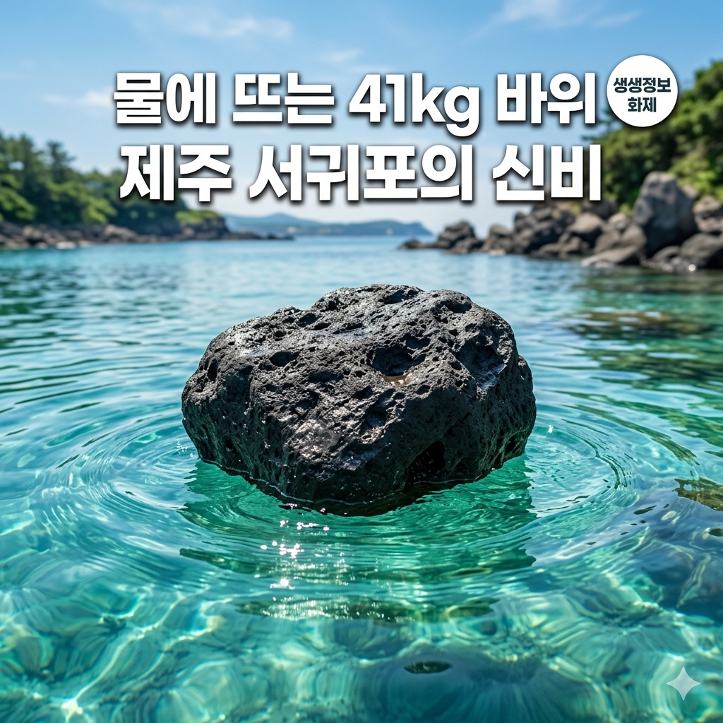 2TV 생생정보 물에 뜨는 41kg 바위의 정체! 제주 서귀포 위치 및 과학적 분석