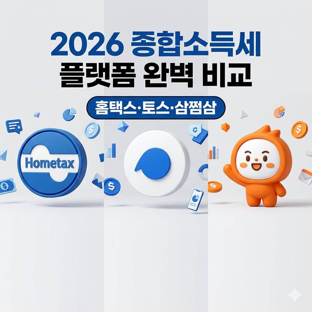 2026 종합소득세 신고 가이드: 홈택스 vs 토스 vs 삼쩜삼 완벽 비교