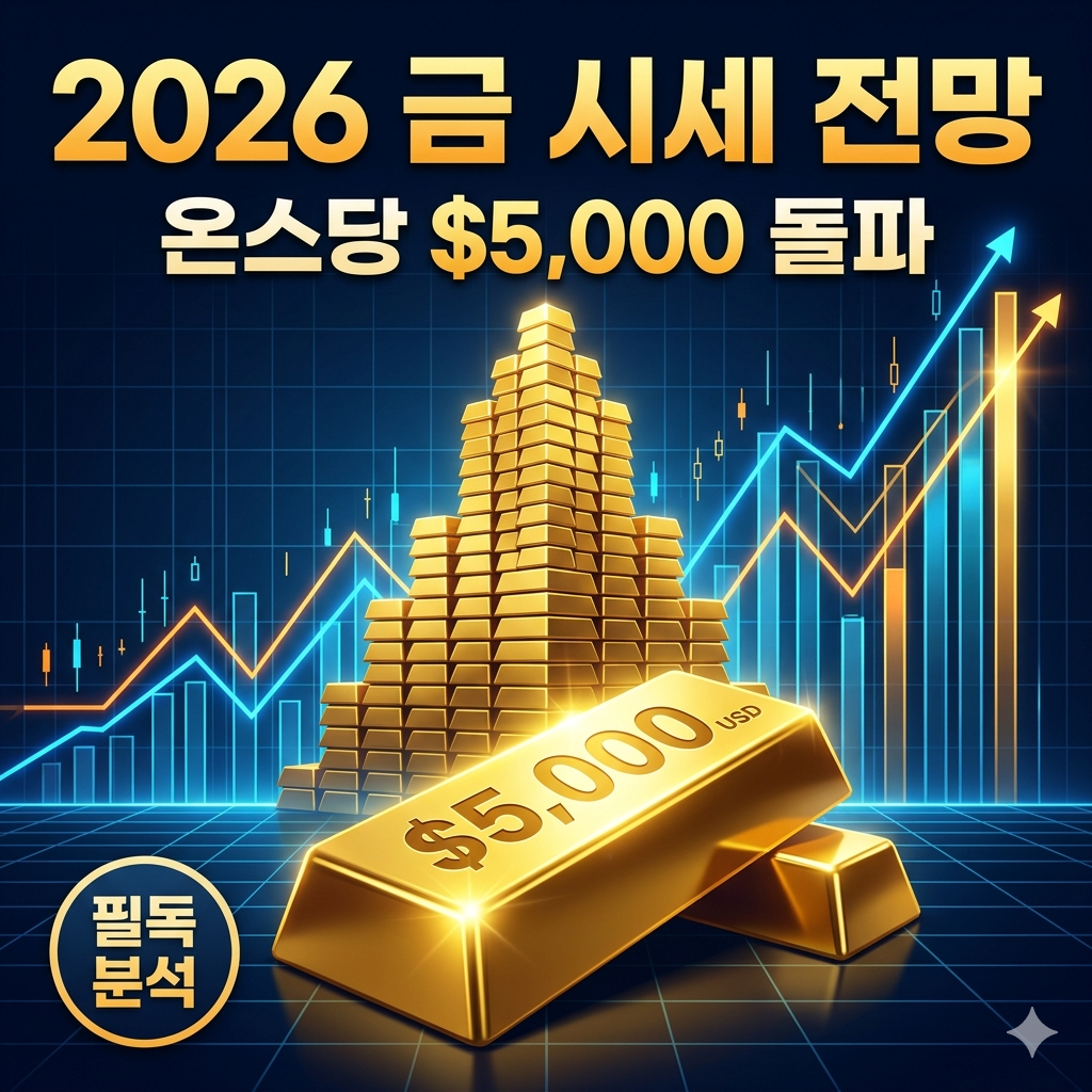 2026년 국제 금 시세 전망 분석: 온스당 5,000달러 시대의 배경과 투자 전략