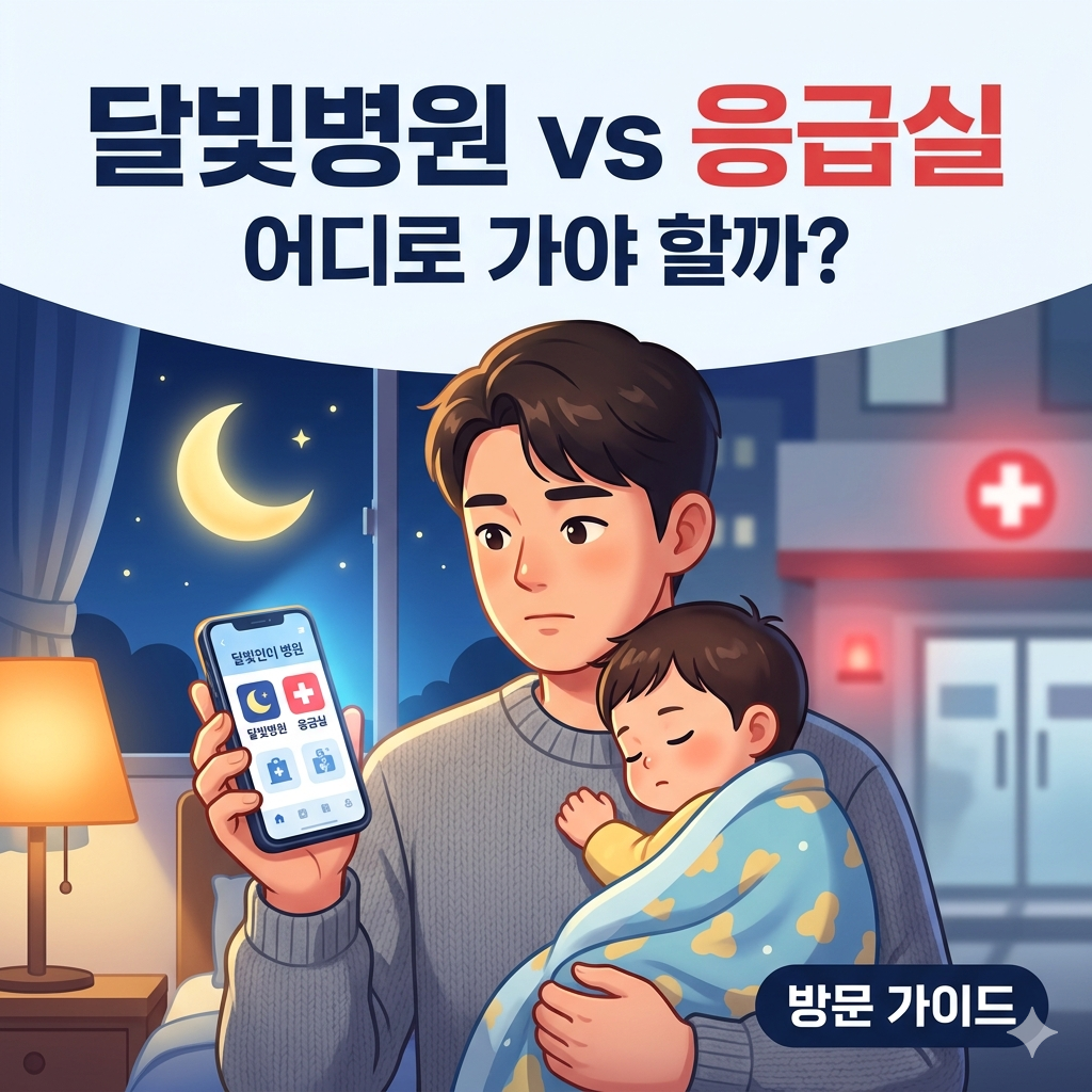 아이가 밤에 아플 때, 달빛어린이병원 vs 응급실 어디로 가야 할까?