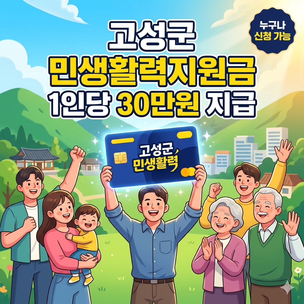 경남 고성군 민생활력지원금 30만 원 지급 안내(고유가피해지원금 중복): 신청 기간 및 방법 총정리
