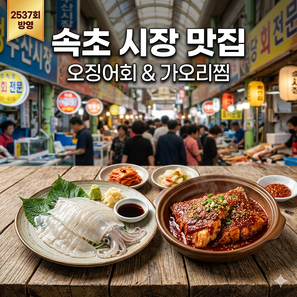 생생정보 속초 관광수산시장 맛집 리스트 | 오징어회 가오리찜 붉은대게 정보
