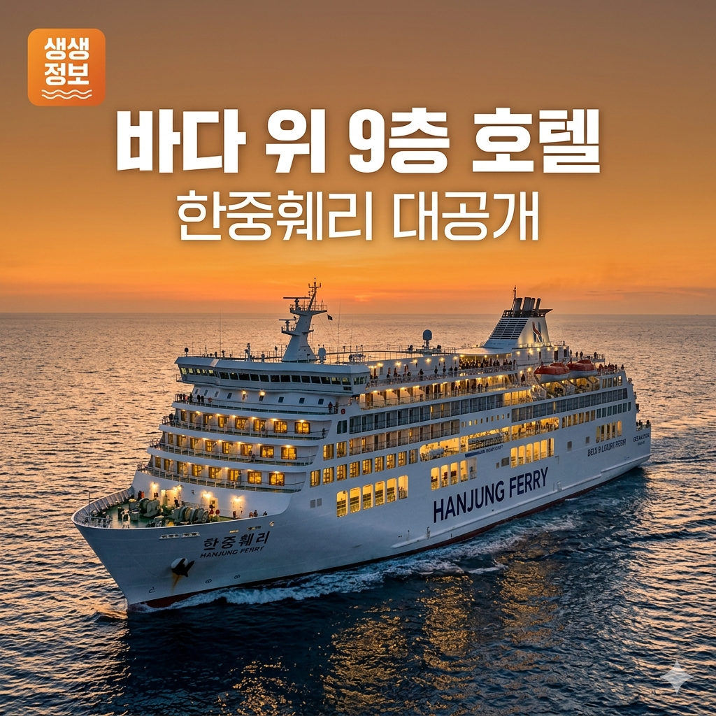 2TV 생생정보 바다 위 9층 호텔 카페리 24시 한중훼리 정보