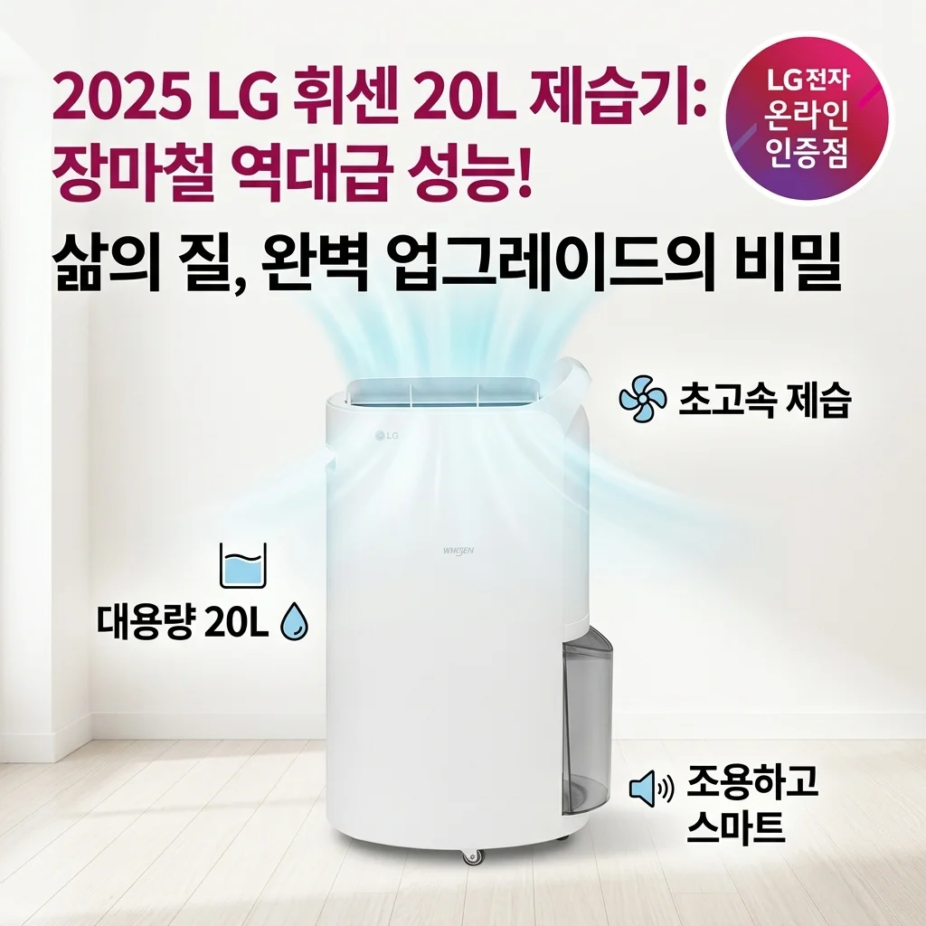 역대급 성능 25년형 LG 휘센 제습기 20L, 장마철 삶의 질 상승 비결