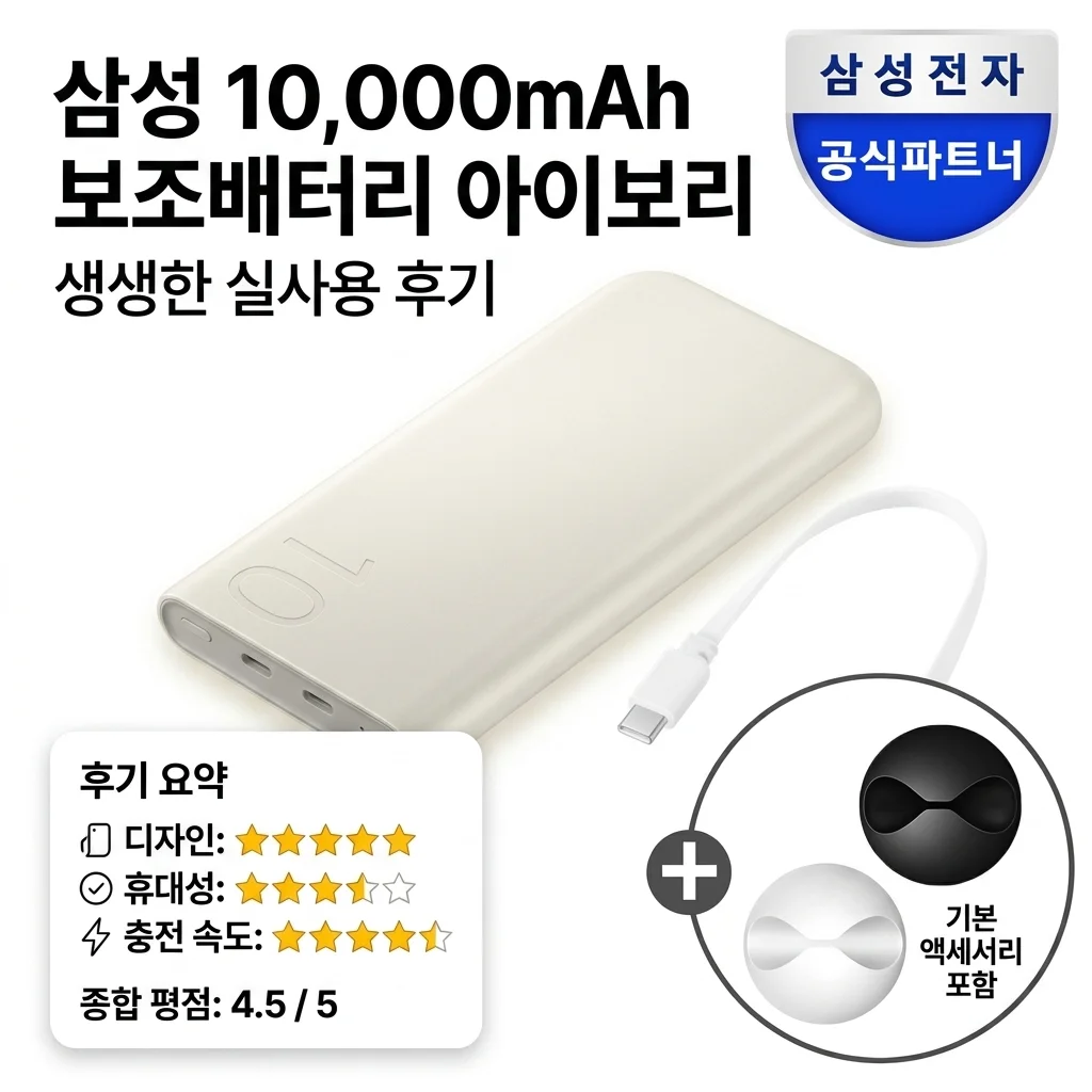 삼성 기내반입 대용량 보조배터리 10000mAh 아이보리 실물 후기