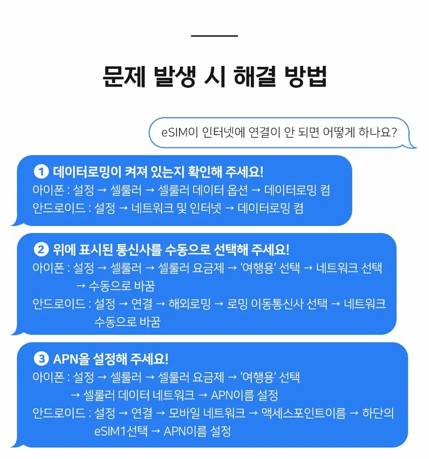 일본이심 eSIM 후쿠오카 오사카 도쿄 5G로컬망 소프트뱅크1일 1GB e심 로밍전화 상세 이미지 5