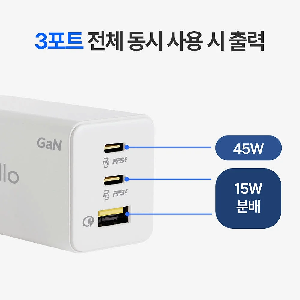 알로코리아 라이트 GaN 65W PD PPS QC 4.0 멀티 초고속 충전기 UC365G 상세 이미지 1