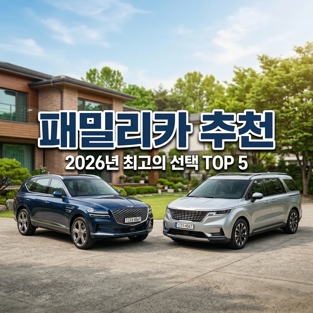2026 패밀리카 추천 TOP 5 | 우리 가족에게 딱 맞는 SUV와 미니반 총정리