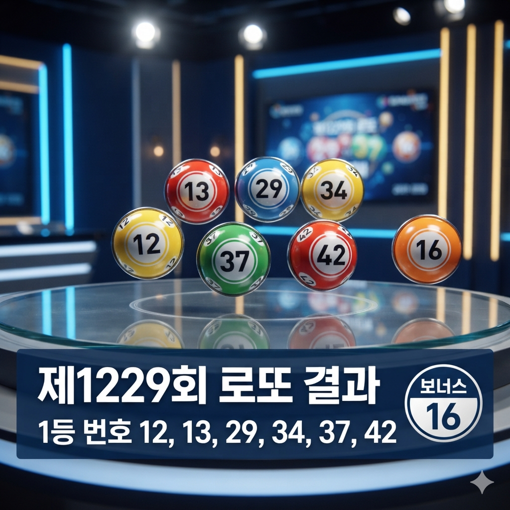 제1229회 로또 당첨번호 결과 및 등수별 당첨금 정리