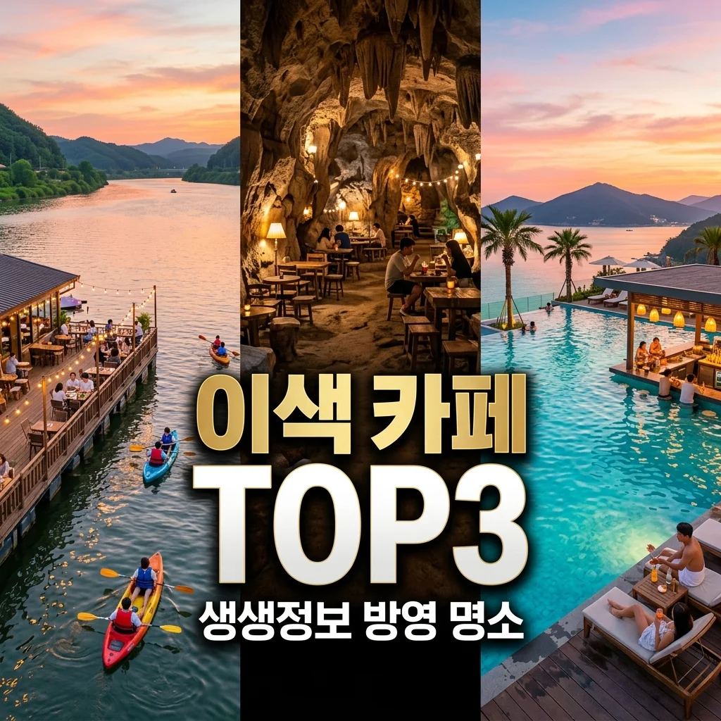 2TV 생생정보 이색 카페 TOP3! 카약 카페벌곡·동굴 까브·수영장 뮌스터담 정보