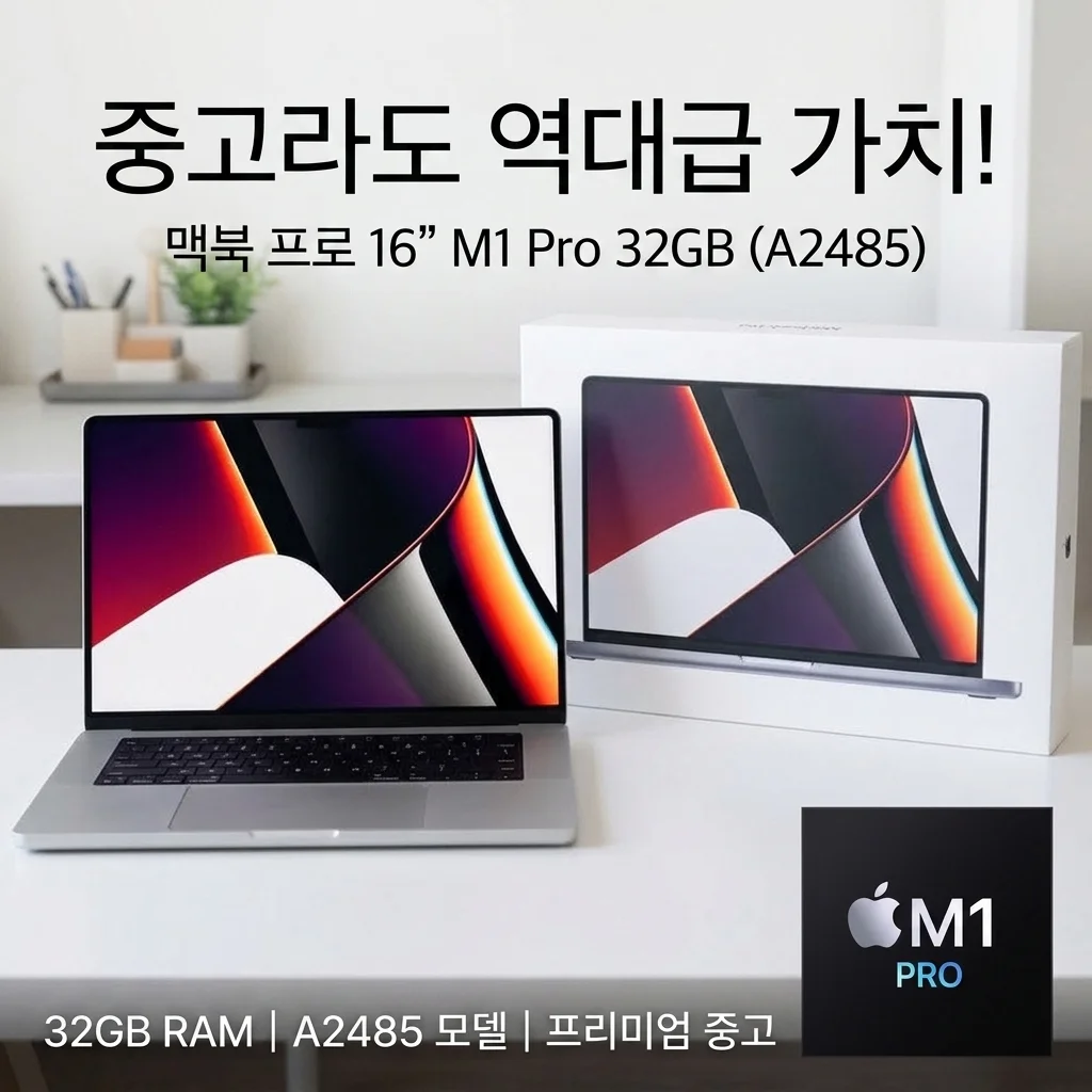 맥북프로 16인치 M1 Pro 32G: 중고라도 이 가격은 역대급! (feat. A2485)