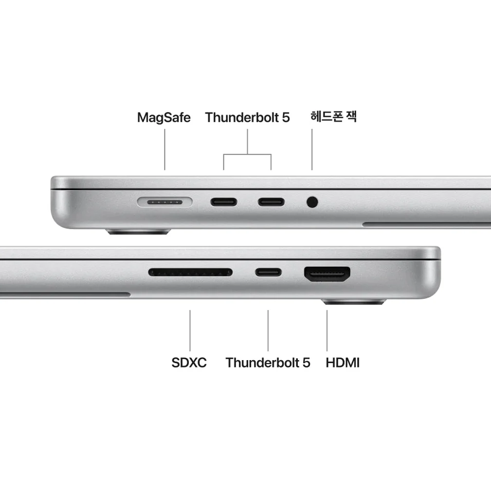 애플 맥북프로 16 M5 Pro CPU 18코어 GPU 20코어 24GB, 1TB, 실버 상세 이미지 1