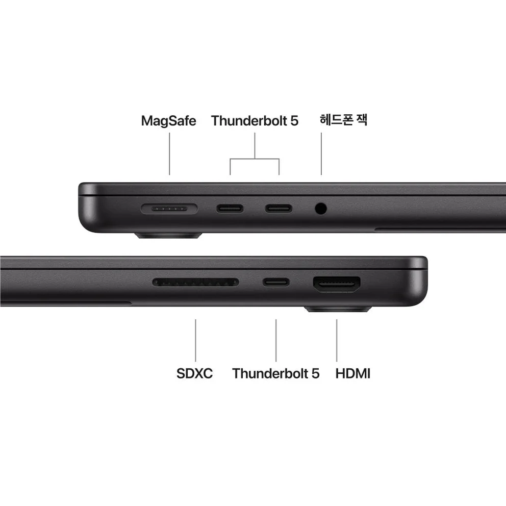 애플 맥북프로 14 M5 Pro CPU 18코어 GPU 20코어 24GB, 2TB, 스페이스 블랙 상세 이미지 5