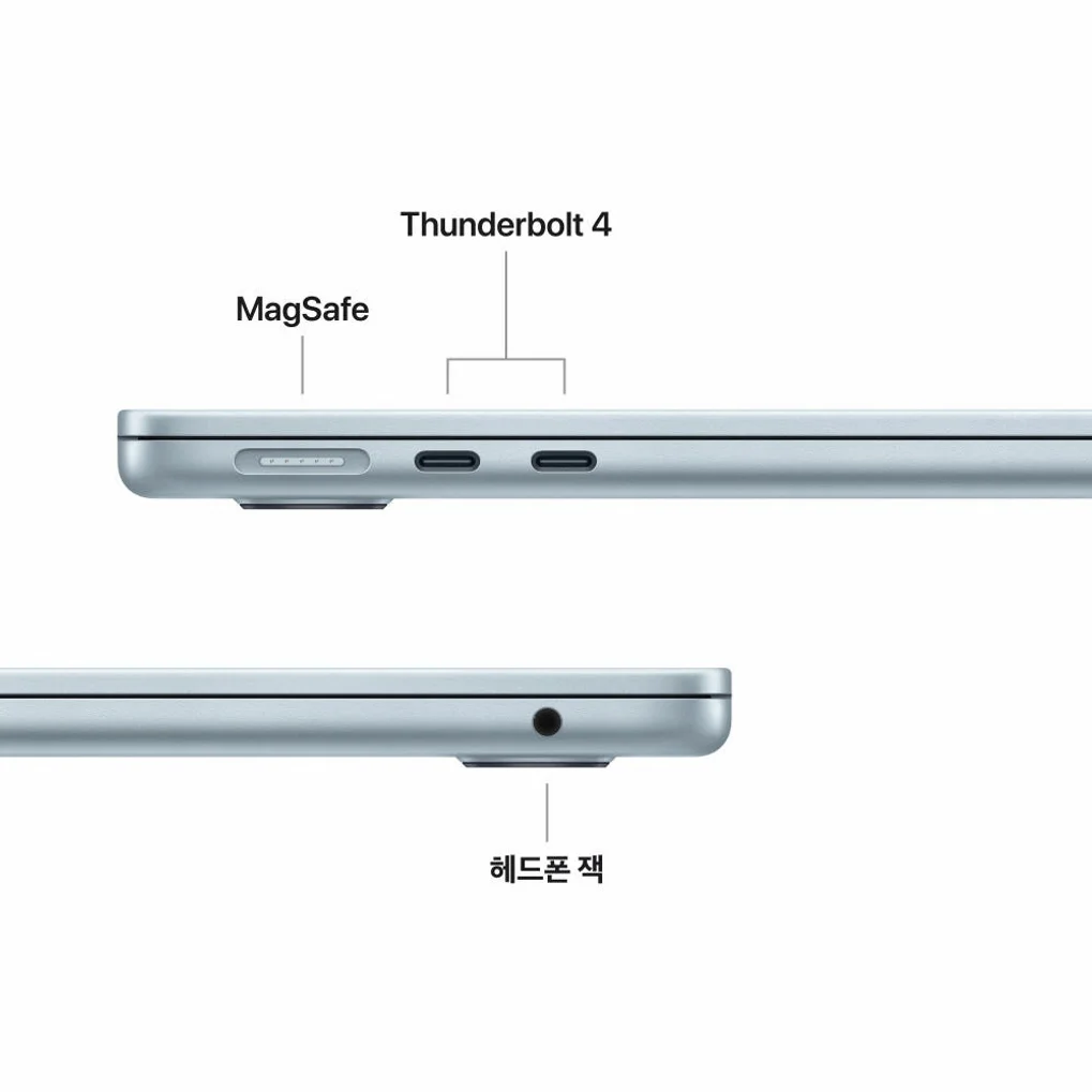 애플 맥북에어 13 M5 CPU 10코어 GPU 10코어 16GB, 1TB, 스카이 블루 상세 이미지 1