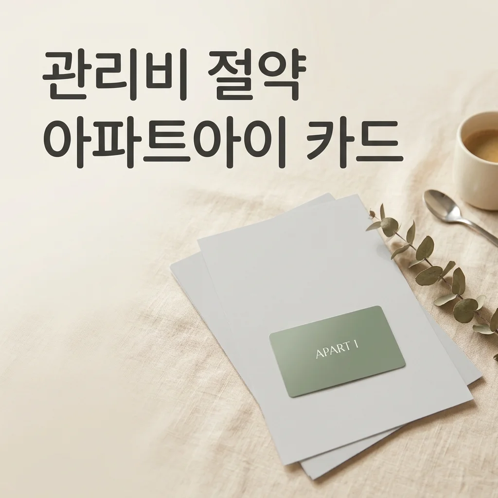 아파트아이 제휴카드, 2026년 관리비 할인 혜택 비교 가이드