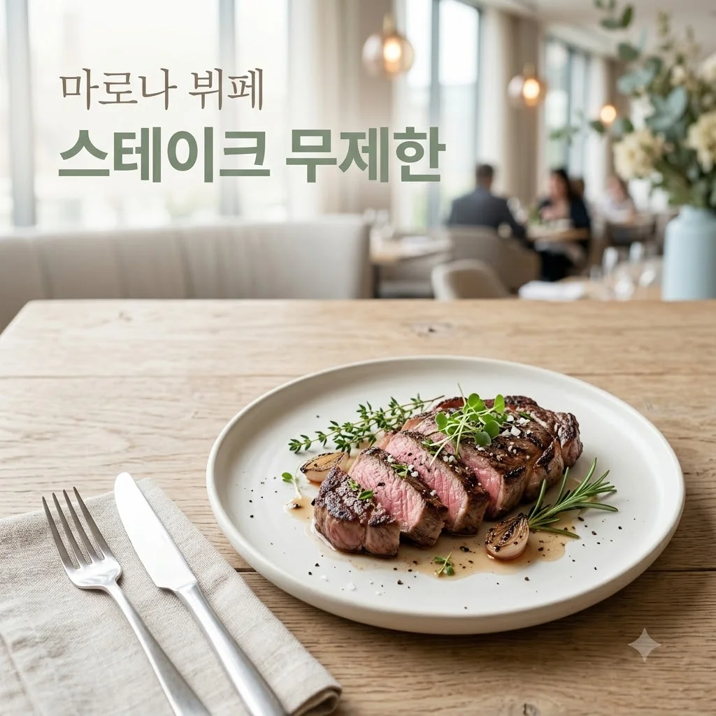 알로프트 강남 마로나, 2만원대 스테이크 무제한 뷔페 후기!