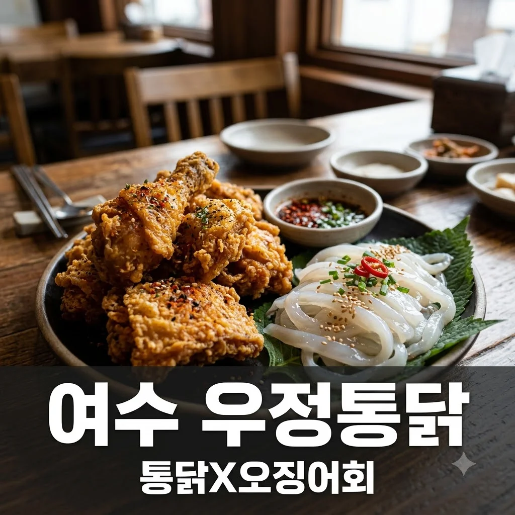 2TV 생생정보 여수 우정통닭: 화심 할매의 통닭과 오징어회 완벽 조합!