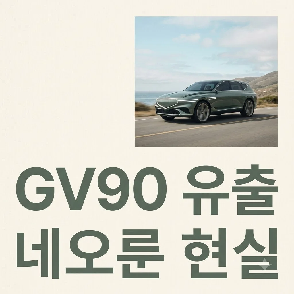 제네시스 GV90 디자인 유출, '네오룬' 콘셉트카 현실화! 럭셔리 SUV의 미래