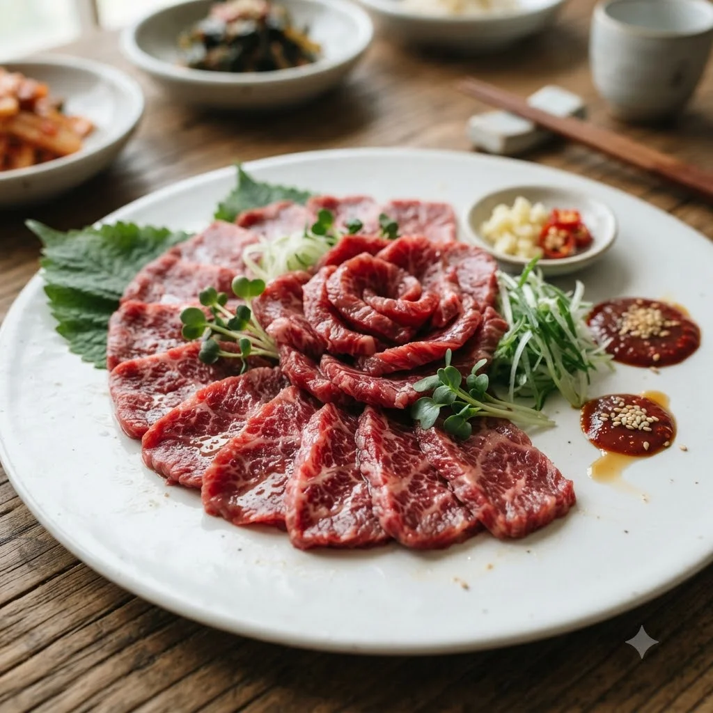 놀라운 가성비! 점심 특선 한우 투쁠 육사시미