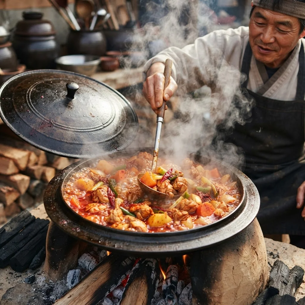 춘천 구봉농원: 장작불 솥뚜껑 닭볶음탕, 깊은 맛의 비밀
